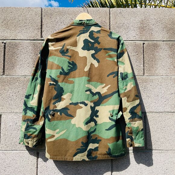 Vintage Army Woodland Fatigue Shirt Small-Regular VTG Army Airborne BRAGG Sm/Reg - Picture 9 of 16